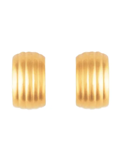 Susan Caplan Vintage 1980s ribbed demi-hoop earrings