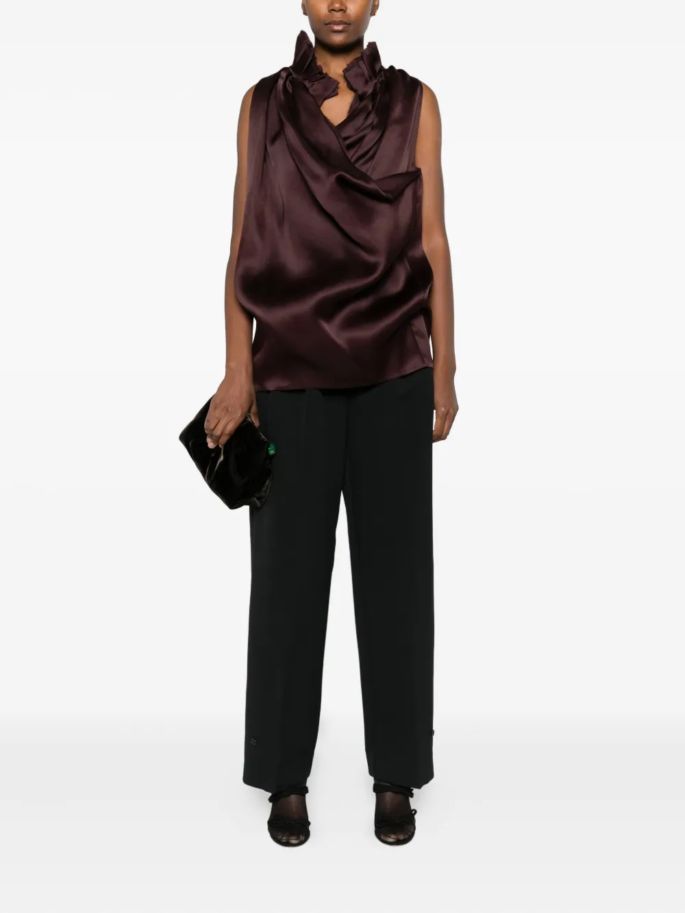 KHAITE Meegan draped top - Bruin