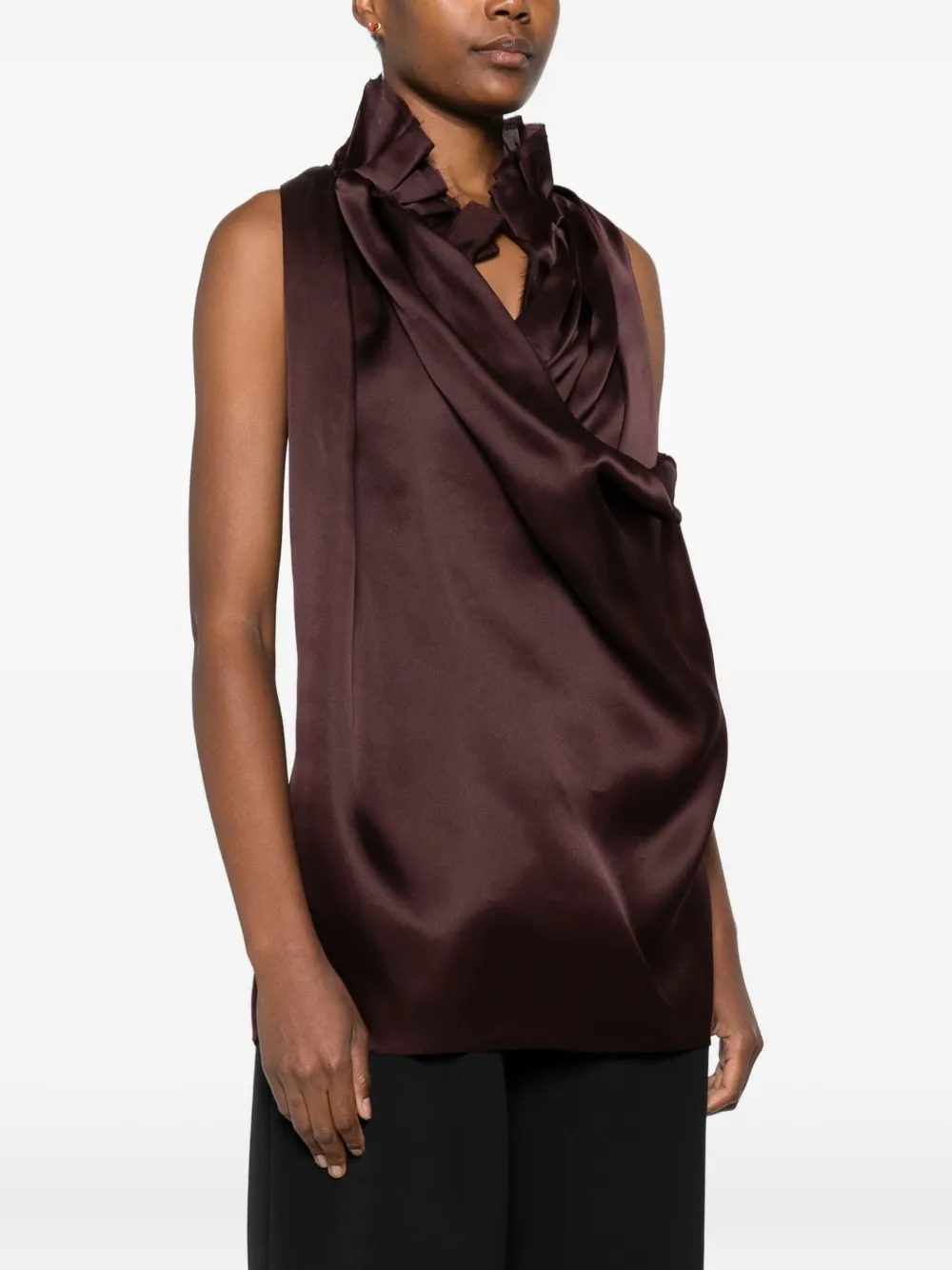 Khaite Meegan Draped Top In Brown