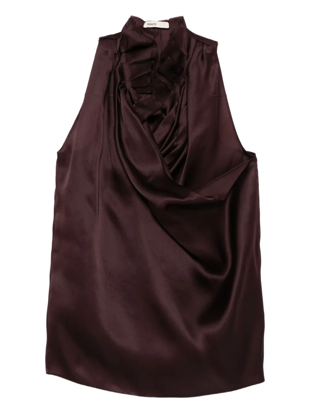 KHAITE Meegan draped top | Brown | Image 1