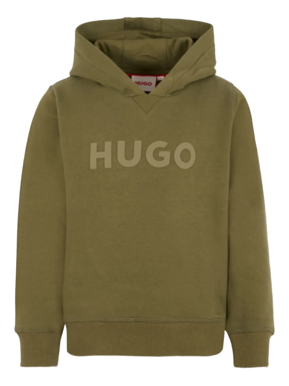 HUGO KIDS logo-embellished hoodie Groen