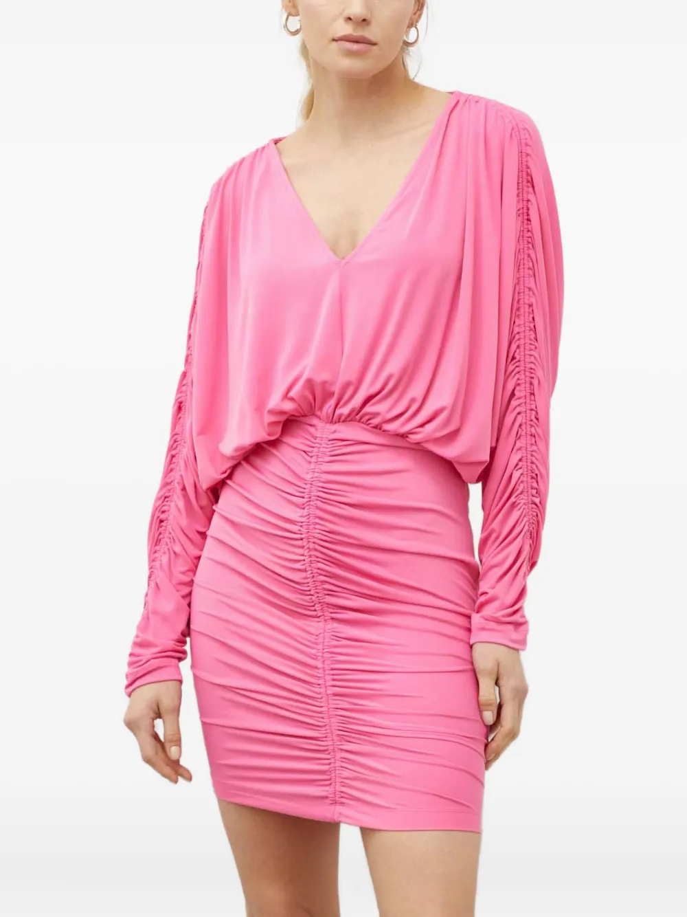 Day Birger Et Mikkelsen V-neck ruched mini dress | Pink | Image 1