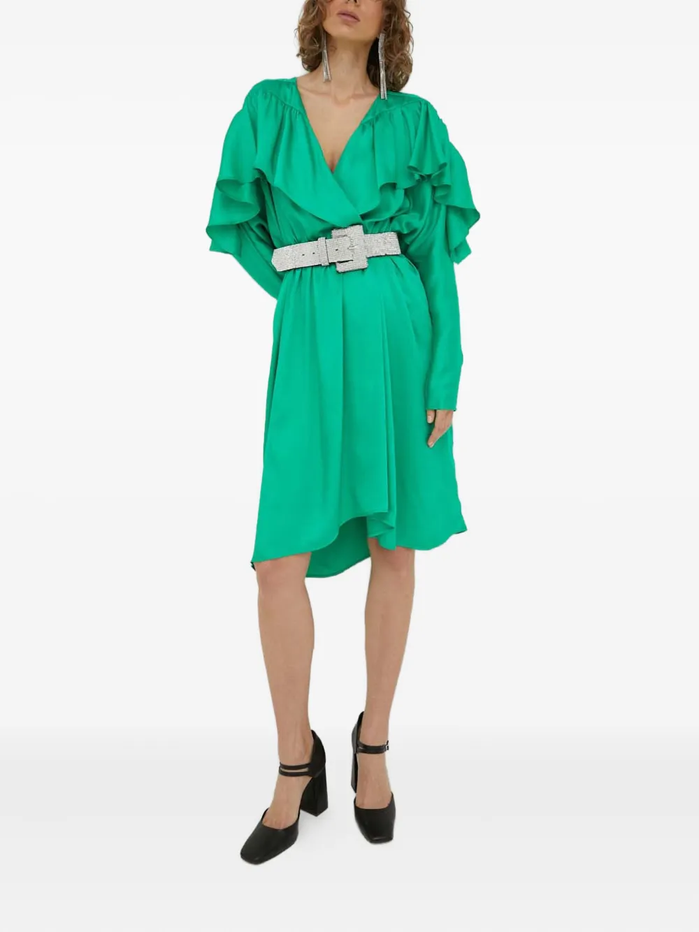 Day Birger Et Mikkelsen ruffled wrap dress | Green | Image 1