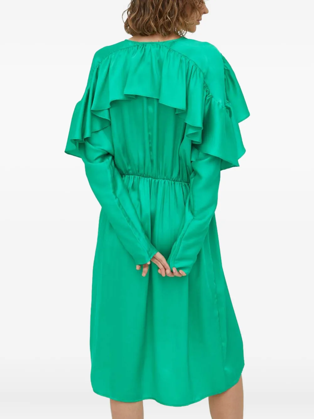 Day Birger Et Mikkelsen Wikkeljurk met ruches Groen