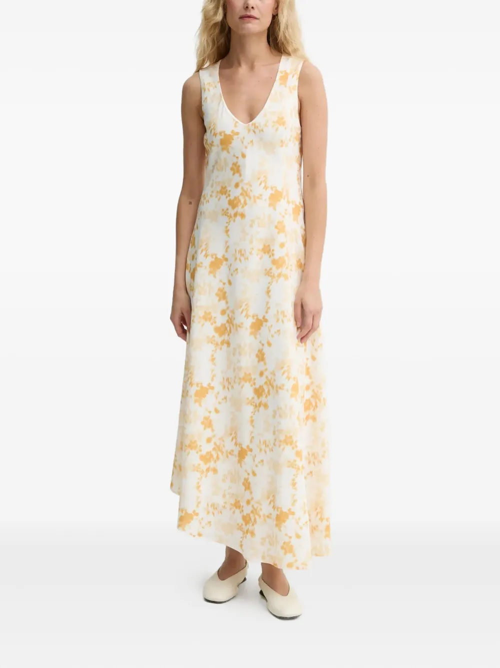 Day Birger Et Mikkelsen robe longue col-v à fleurs | tons neutres | Image 1