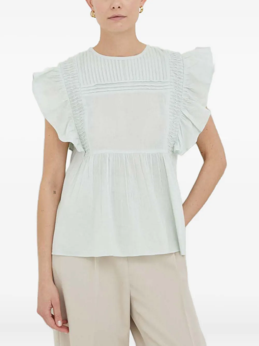Day Birger Et Mikkelsen ruffled blouse | Green | Image 1