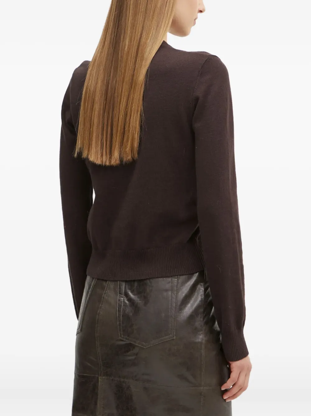 Day Birger Et Mikkelsen Logo-intarsia Cardigan In Brown