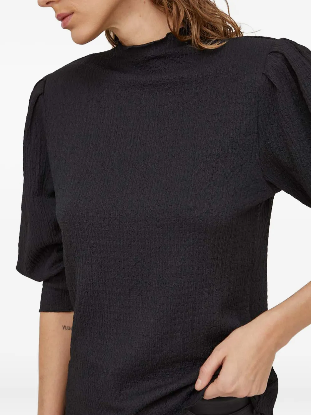 Day Birger Et Mikkelsen Textured Puff-sleeve Blouse In Multi