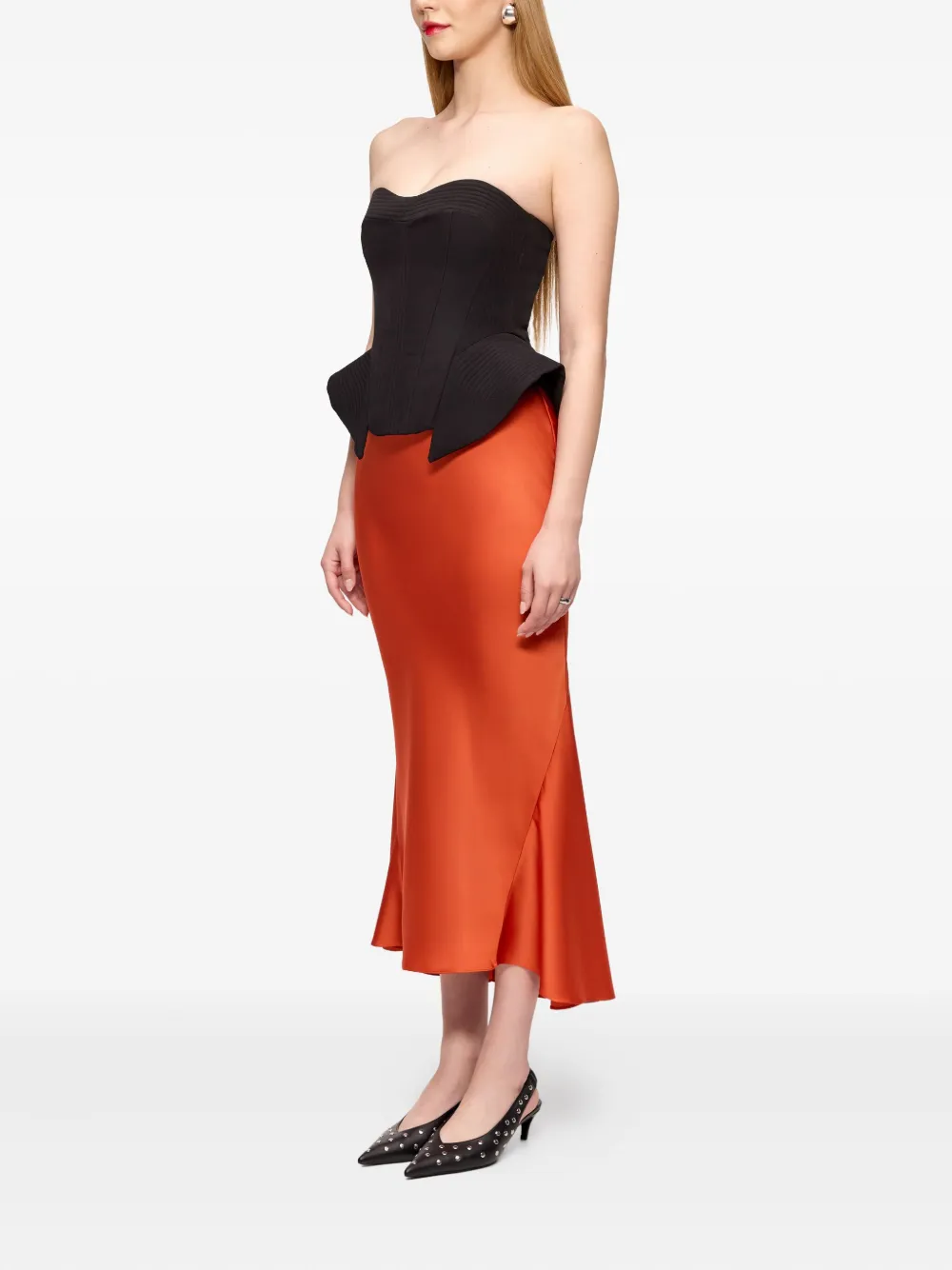 V:PM ATELIER Hunter peplum top - Zwart