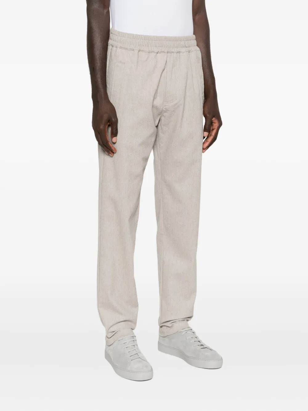 Eleventy Elastic-waistband Trousers In Gray