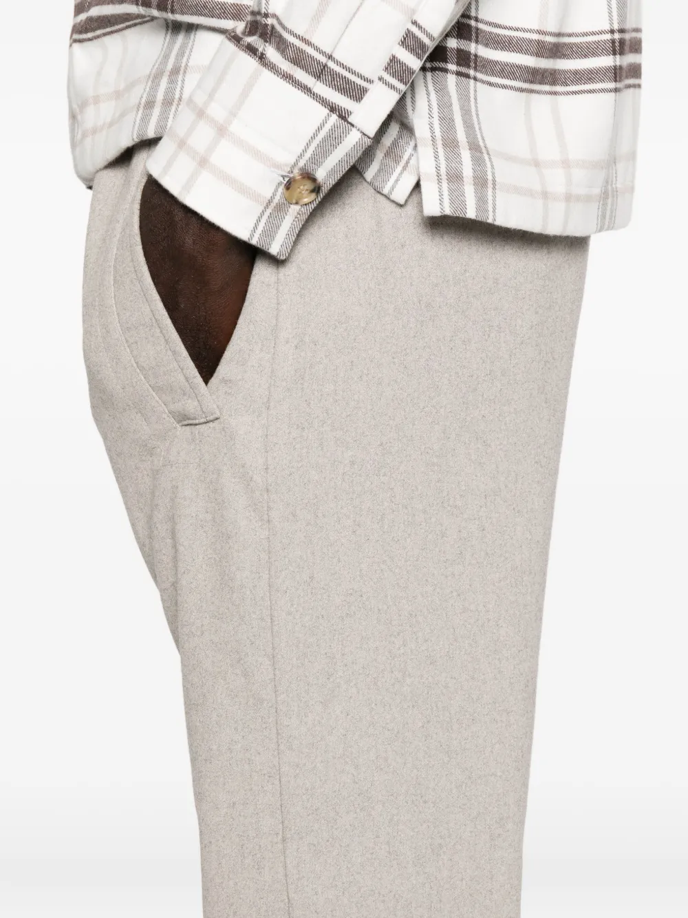 Eleventy Elastic-waistband Trousers In Gray