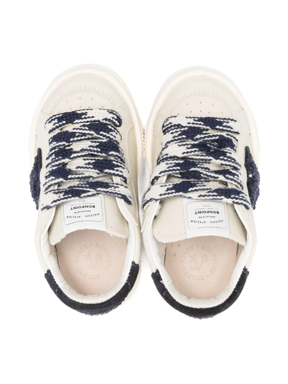 Golden Goose Kids star-appliqué lace-up sneakers Neutrals