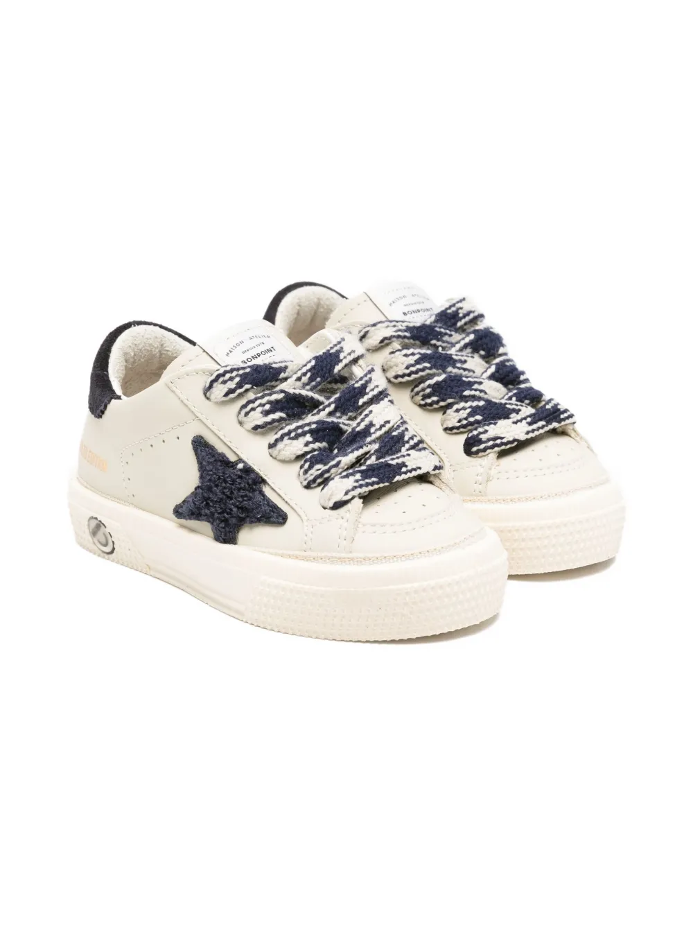 Golden Goose Kids star-appliqué lace-up sneakers Neutrals