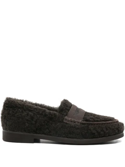 Brunello Cucinelli shearling penny loafers