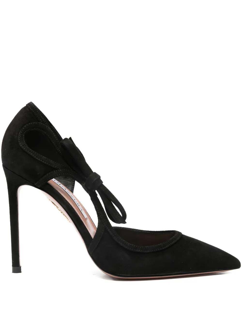 Aquazzura 105mm Bow Tie pointed-toe pumps Black