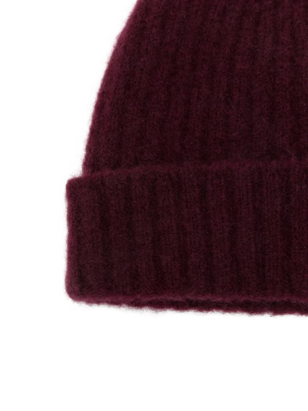 Mrz Ribbed Cashmere Beanie In Burgundy