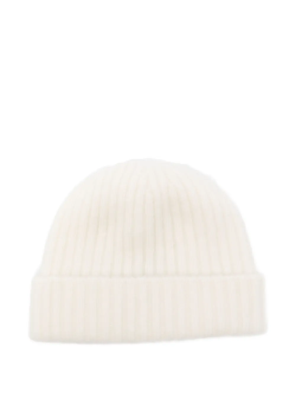 MRZ ribbed cashmere beanie hat | White | Image 1