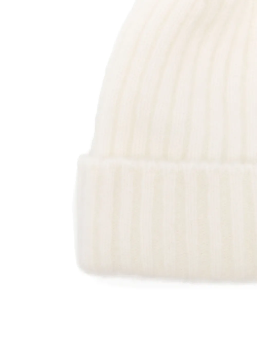 Mrz Ribbed Cashmere Beanie Hat In White