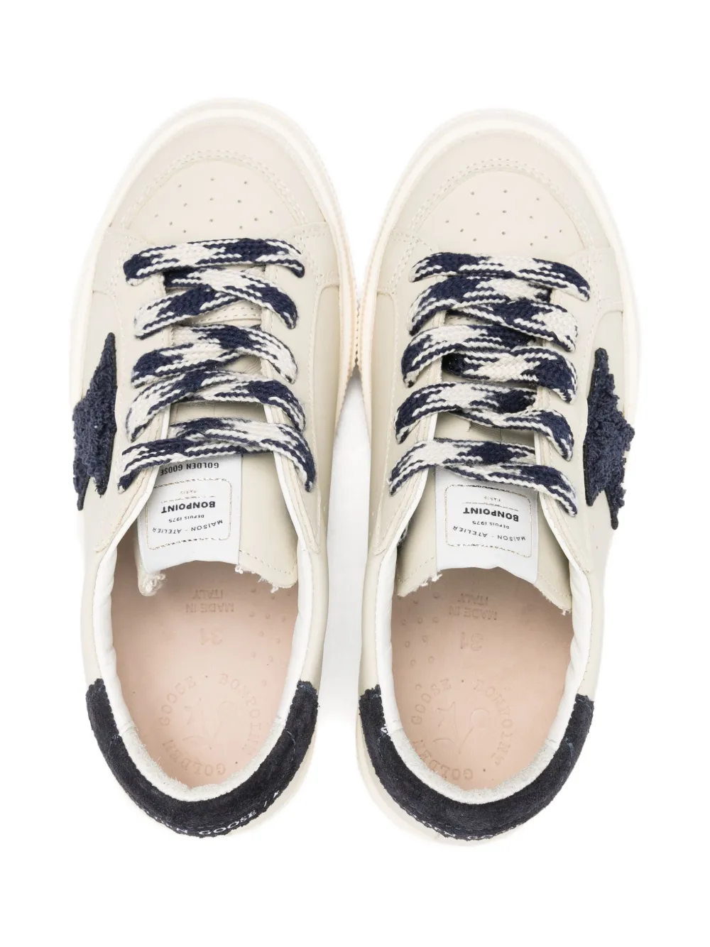 Golden Goose Star-applique Lace-up Sneakers In Neutral