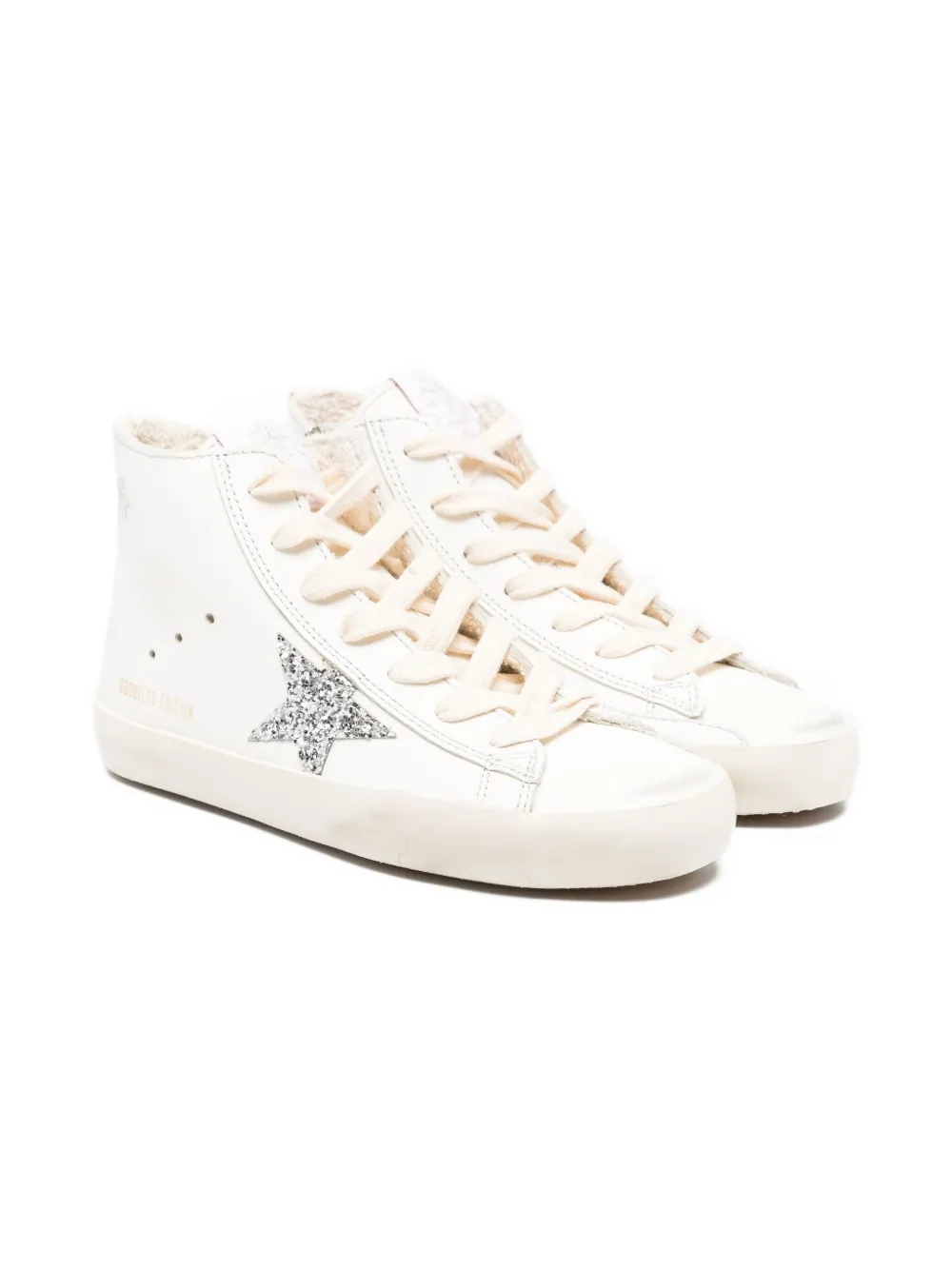 Golden Goose Kids star-appliqué lace-up sneakers White