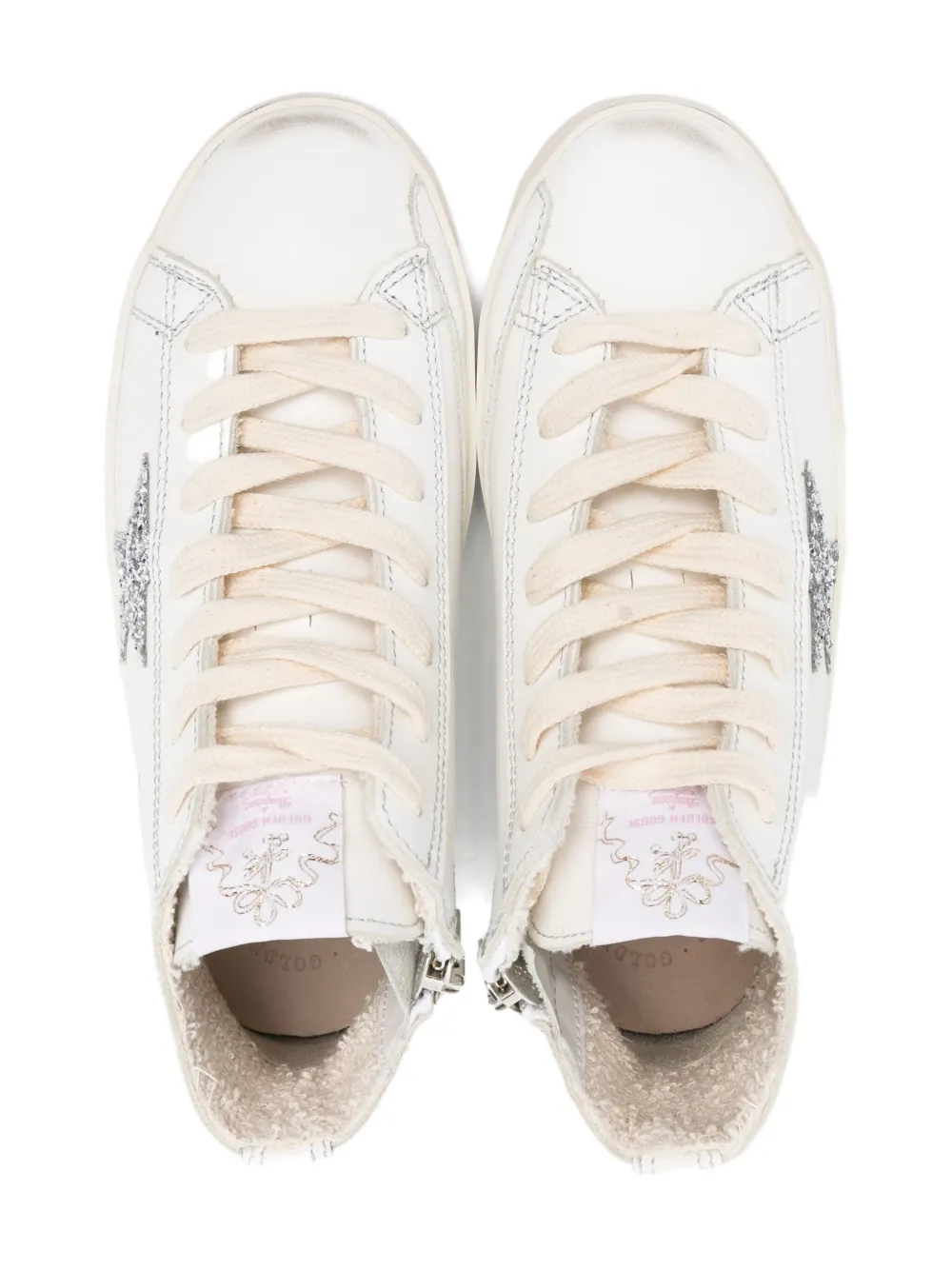 Golden Goose Kids star-appliqué lace-up sneakers White