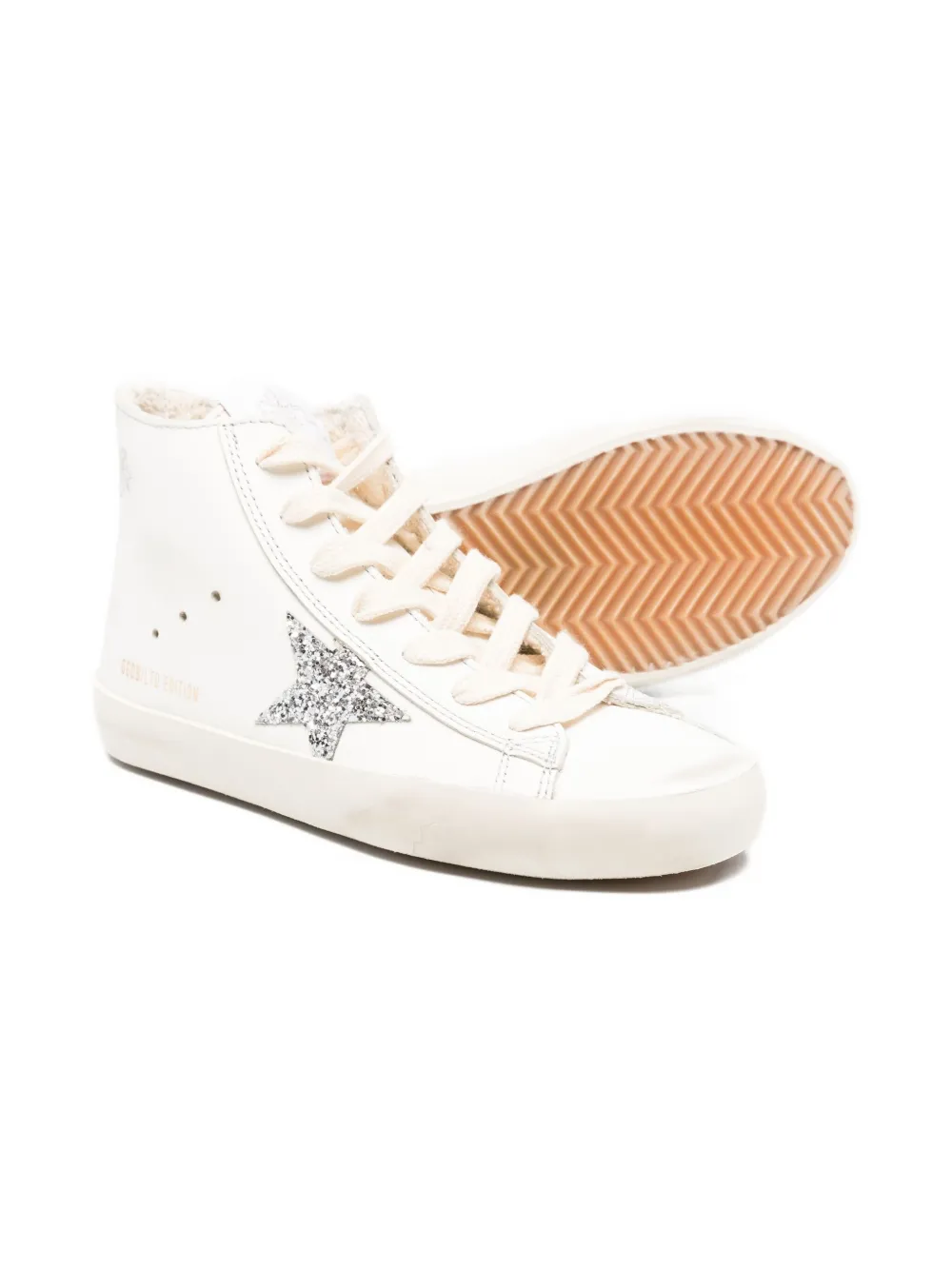 Golden Goose Kids star-appliqué lace-up sneakers White