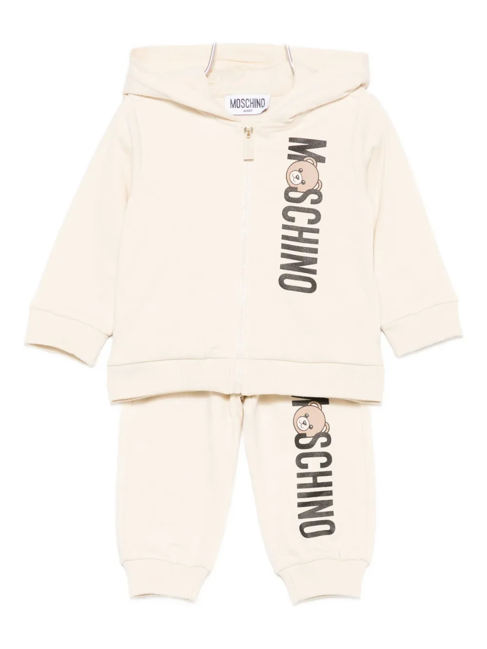 Moschino Kids bear-logo tracksuit Beige