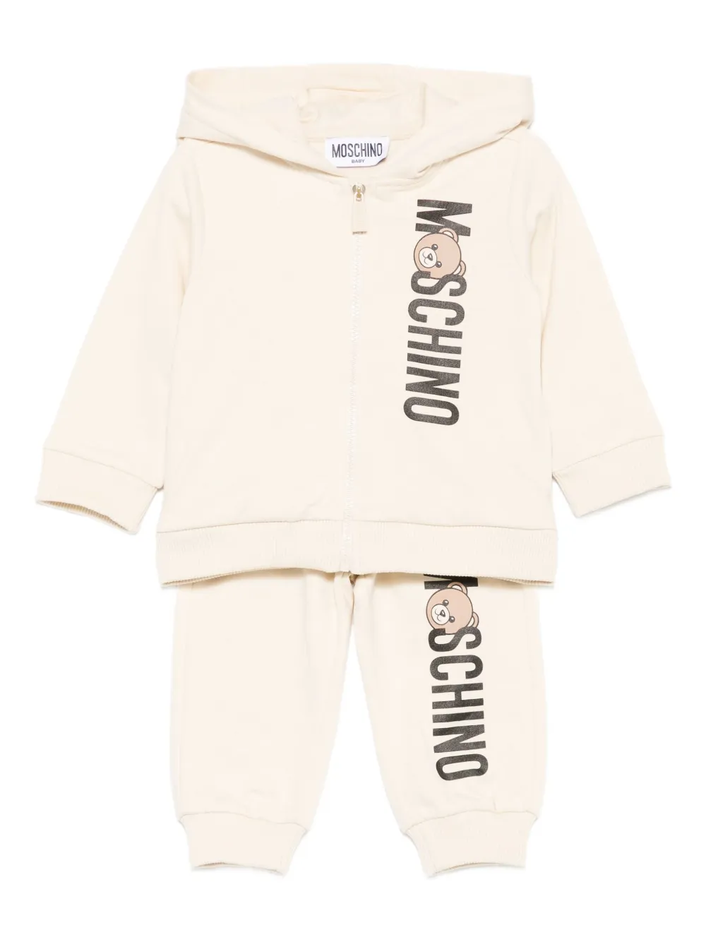 Moschino Kids bear-logo tracksuit Beige