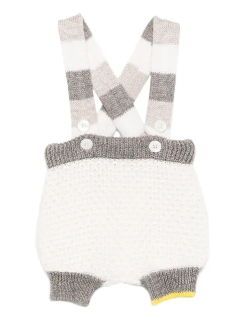 Gensami kids striped-suspender romper