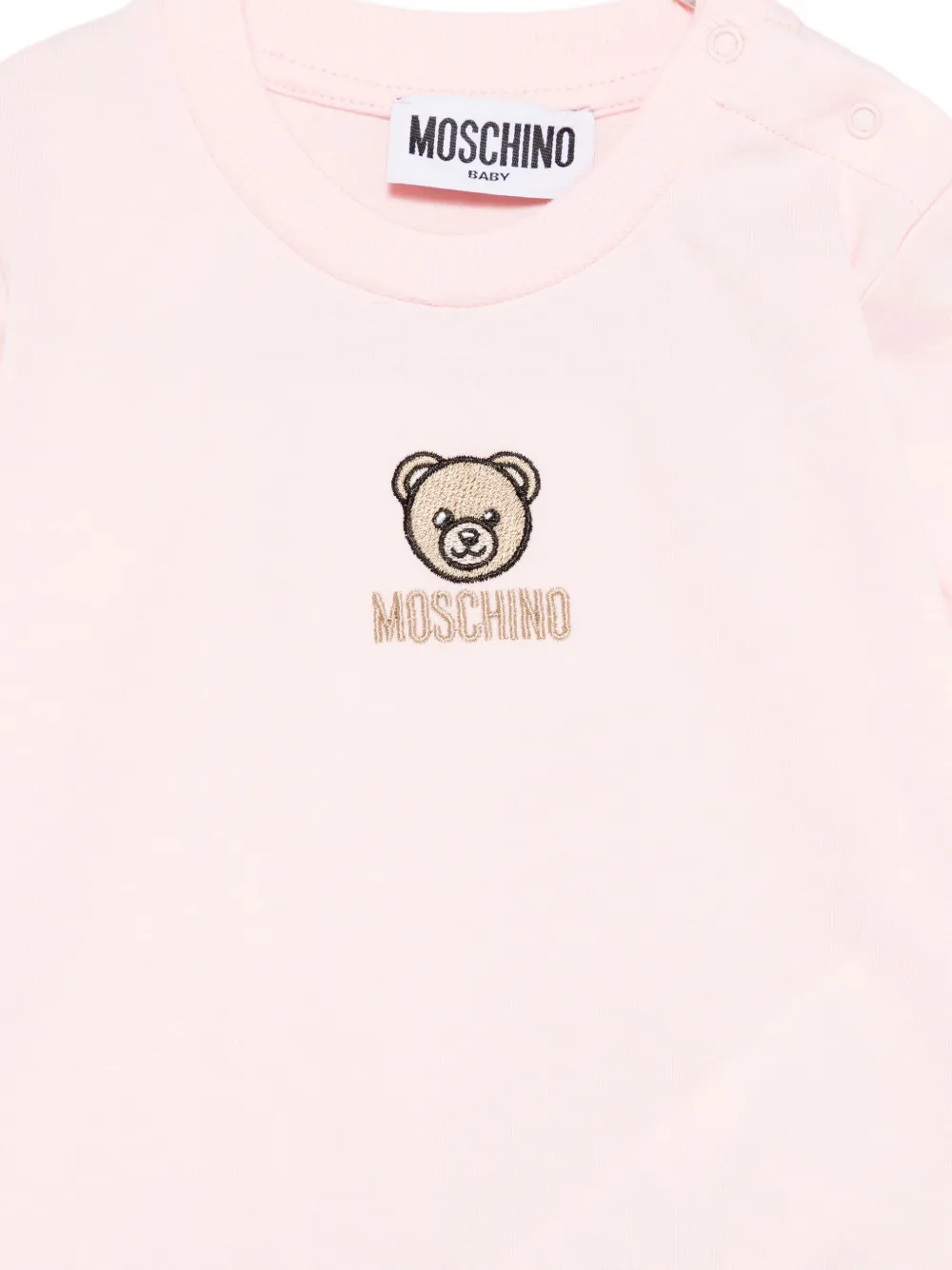 Moschino Kids Sweater met geborduurde teddybeer en lange mouwen Roze