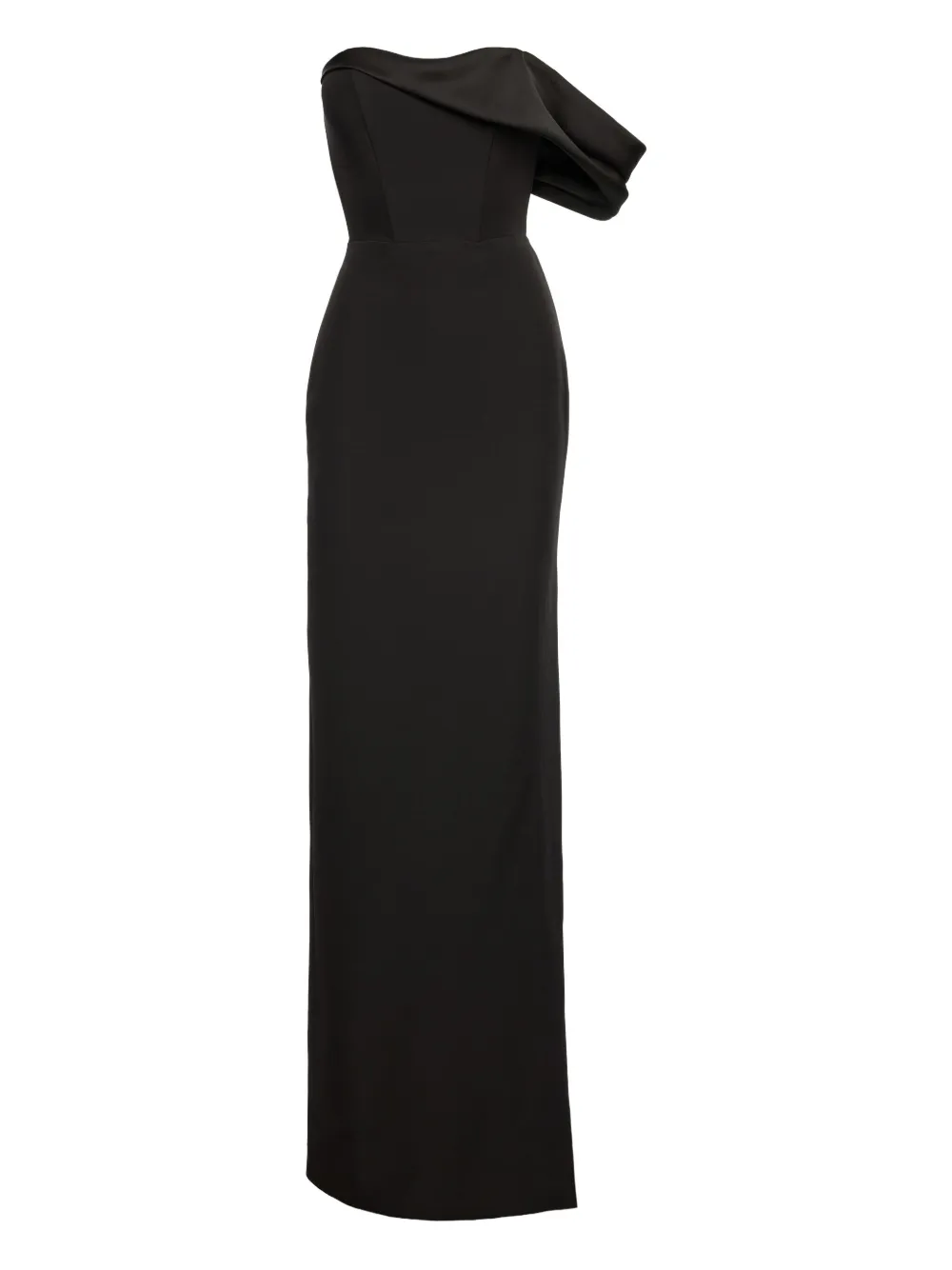 V:pm Atelier Lya One-shoulder Draped Maxi Dress In Black