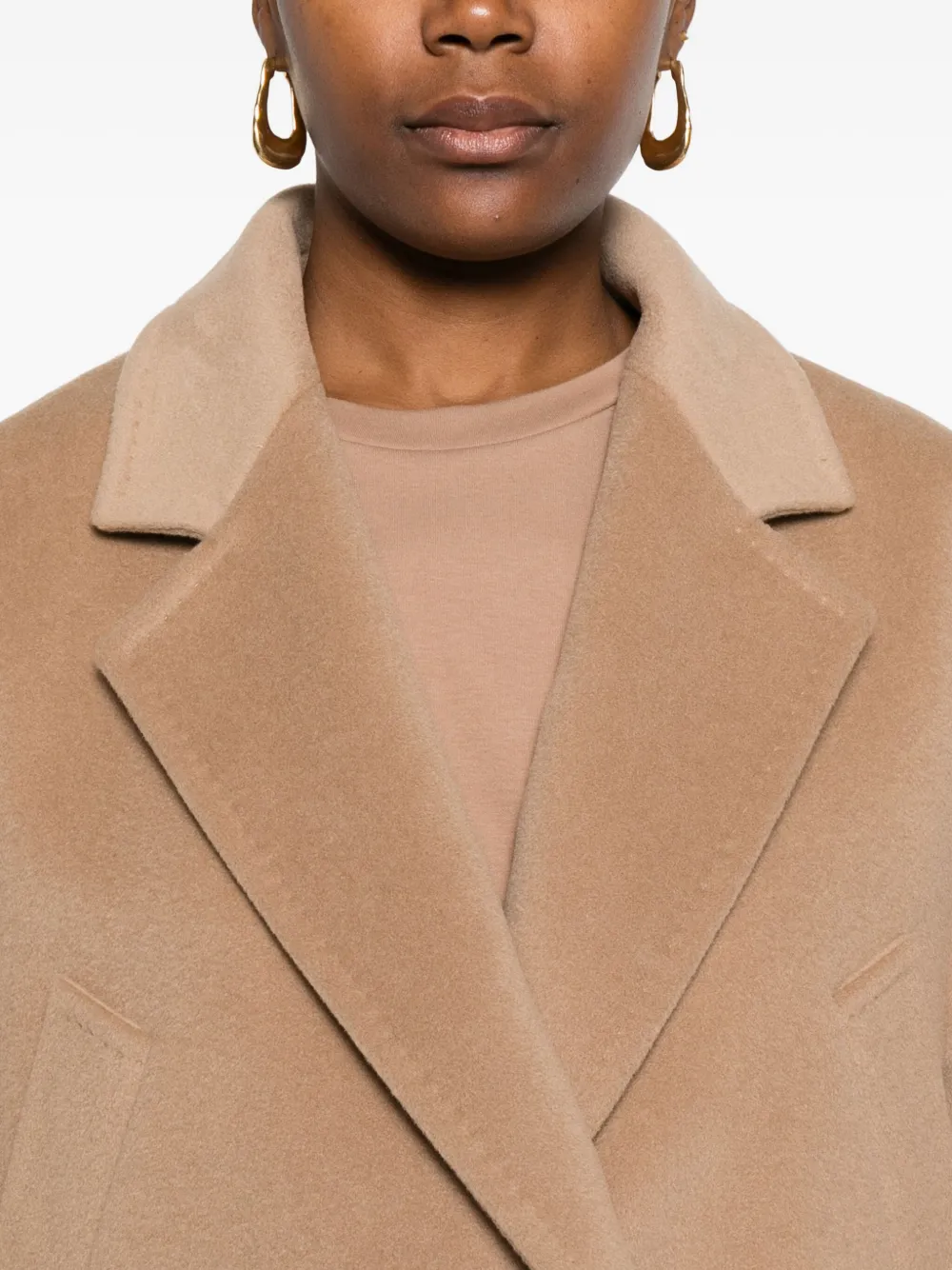 Max Mara Galea Double-breasted Cropped Jacket In Brown