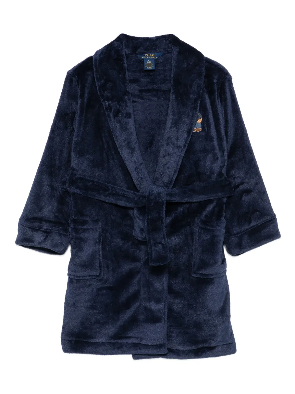 POLO RALPH LAUREN KIDS Badjas met geborduurde beer Blauw