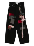 Kidill patchwork ribbon jeans - Black