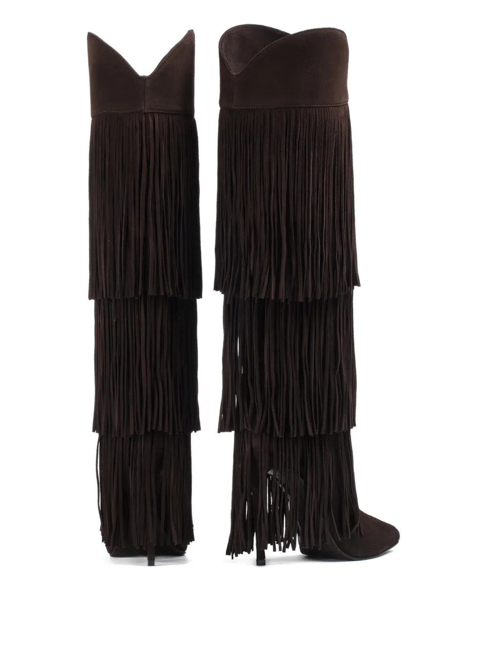 Le Silla 120mm Andy Fringed Boots In Brown