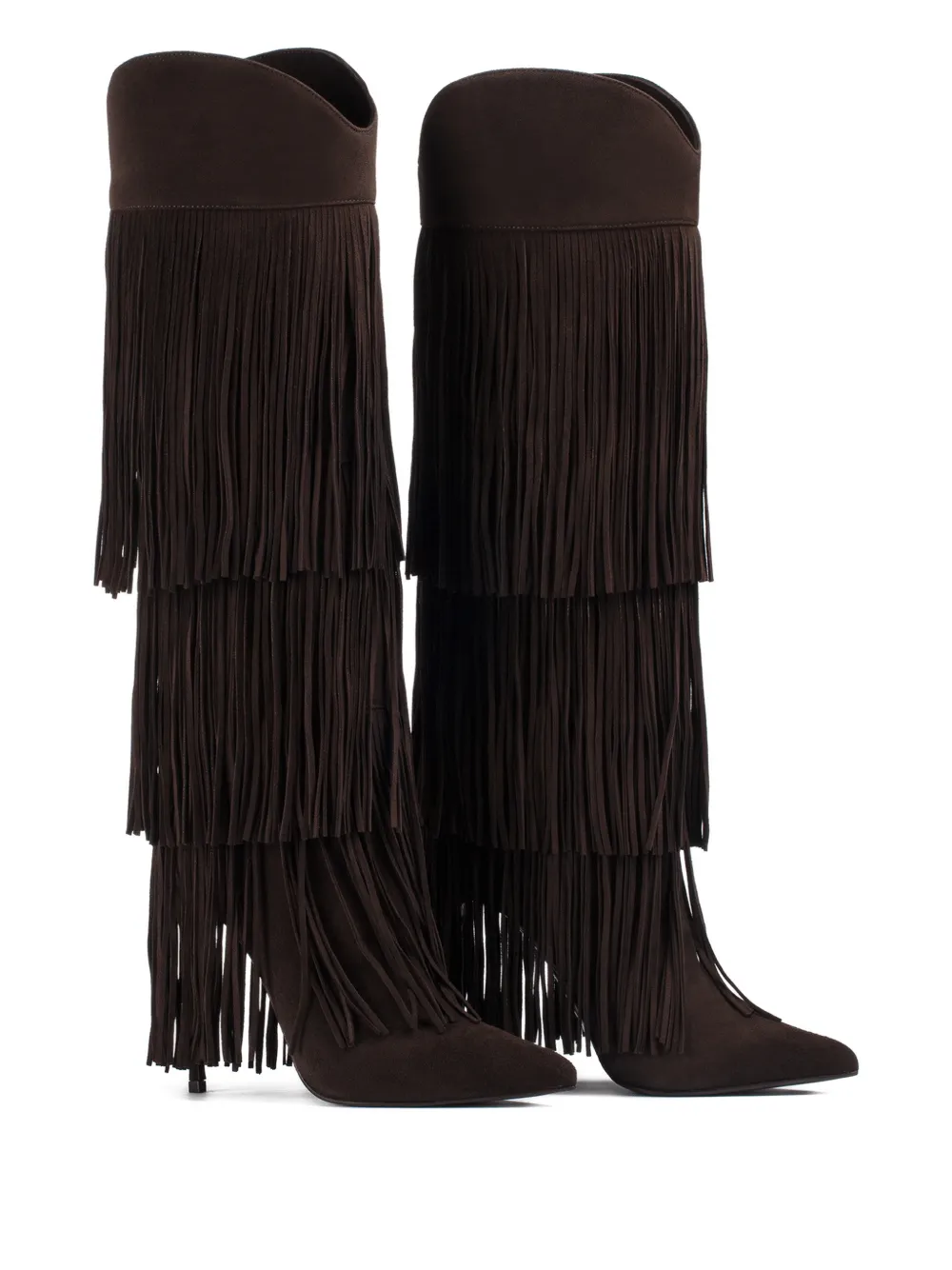 Le Silla 120mm Andy Fringed Boots In Brown