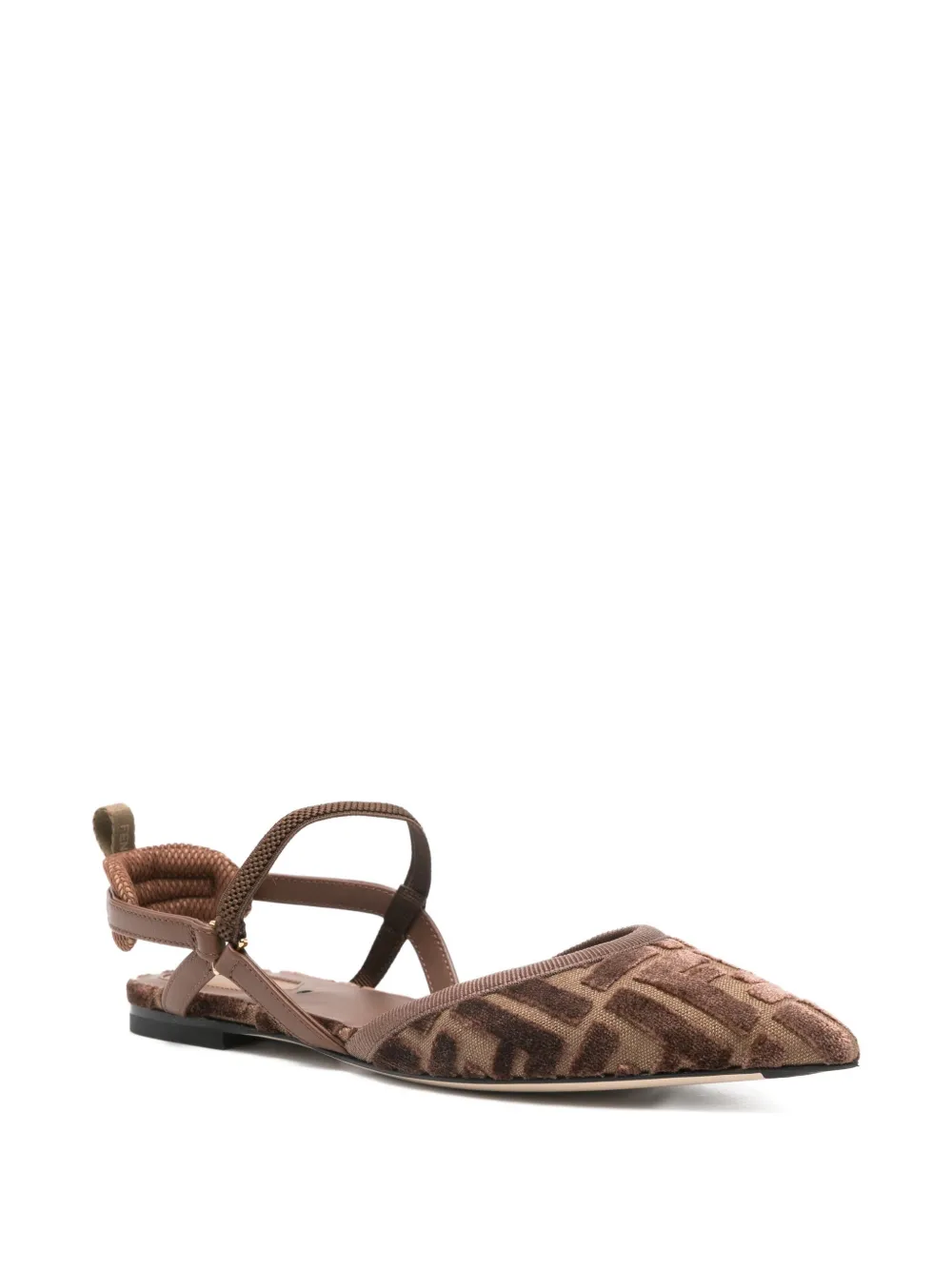 FENDI Slingback pumps met FF-patroon Bruin