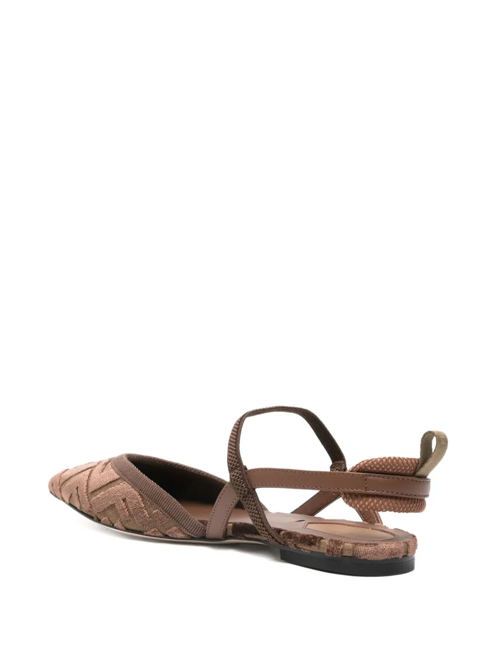 FENDI Slingback pumps met FF-patroon Bruin