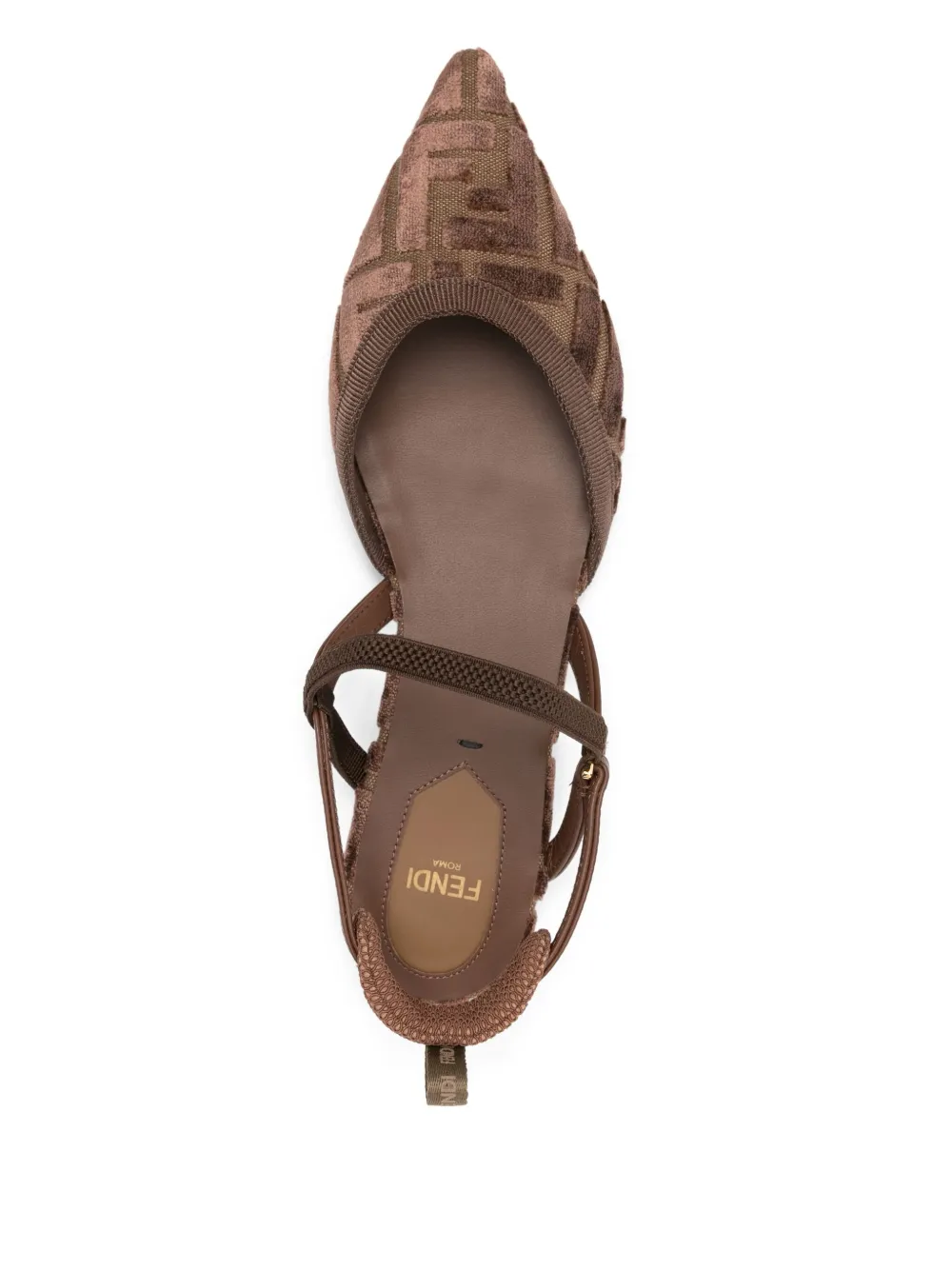 FENDI Slingback pumps met FF-patroon Bruin