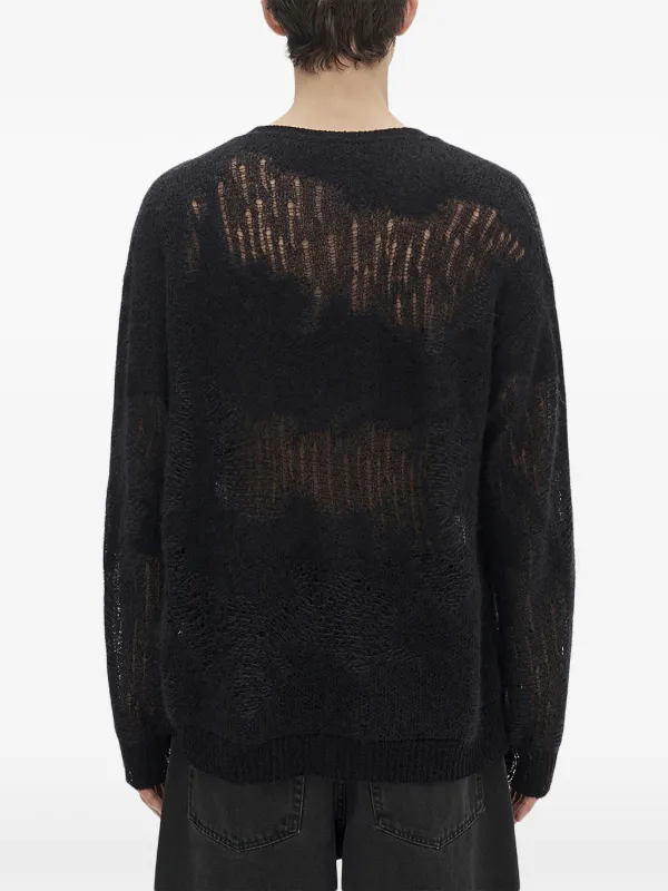 専用☆ANN DEMEULEMEESTER セーター Ann Demeulemeester Distressed Knit Sweater | Black | FARFETCH CA