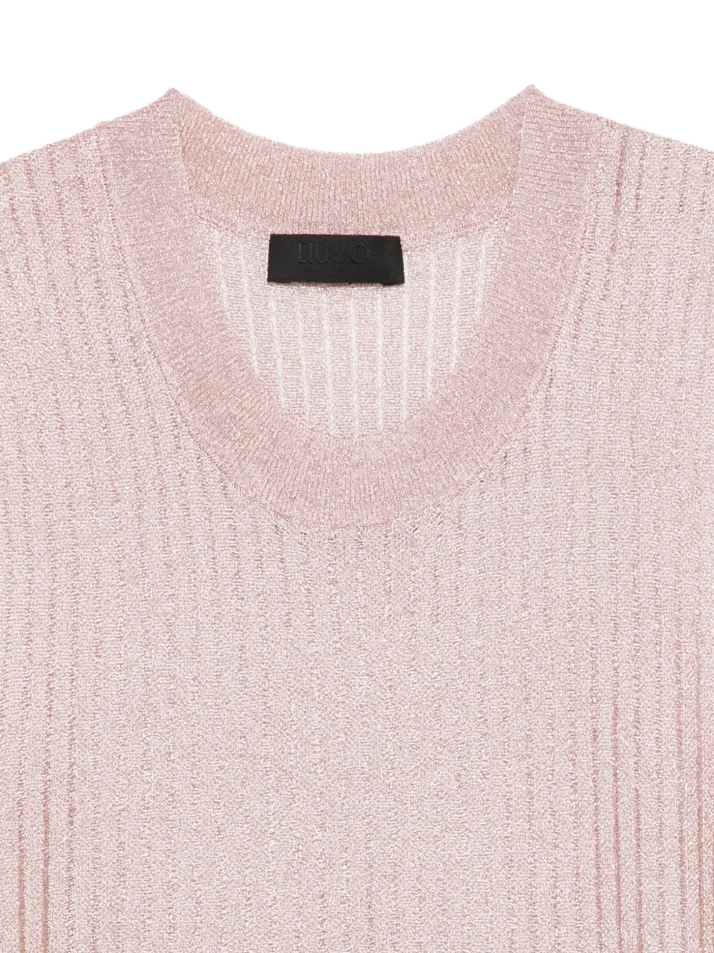 LIU JO Ribgebreide top met strikdetail Roze