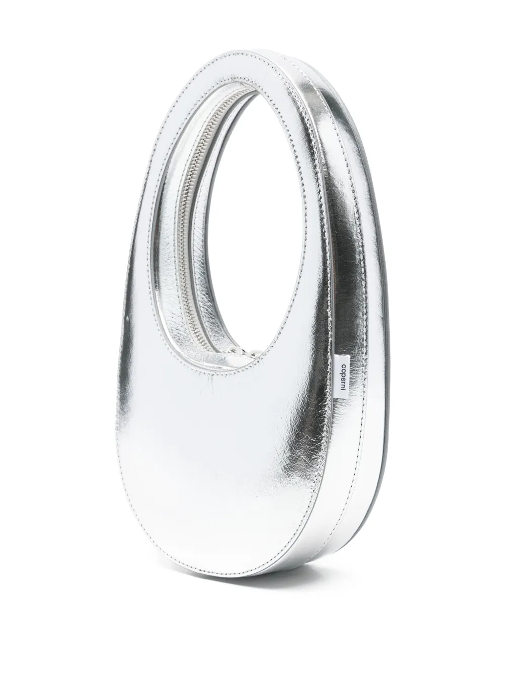 Coperni Leren schoudertas met ovalen montuur Grijs