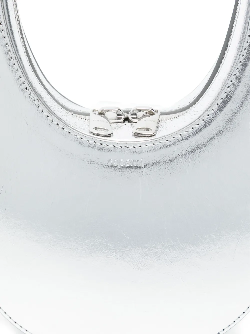 Coperni Leren schoudertas met ovalen montuur Grijs