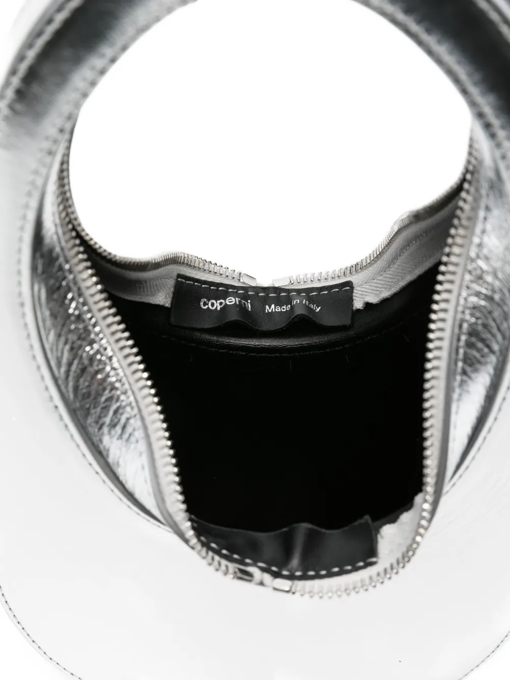 Coperni Leren schoudertas met ovalen montuur Grijs