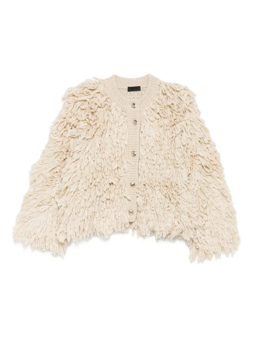 Liu •jo Textured Knit Jacket With Contrast Button Closure In Multi