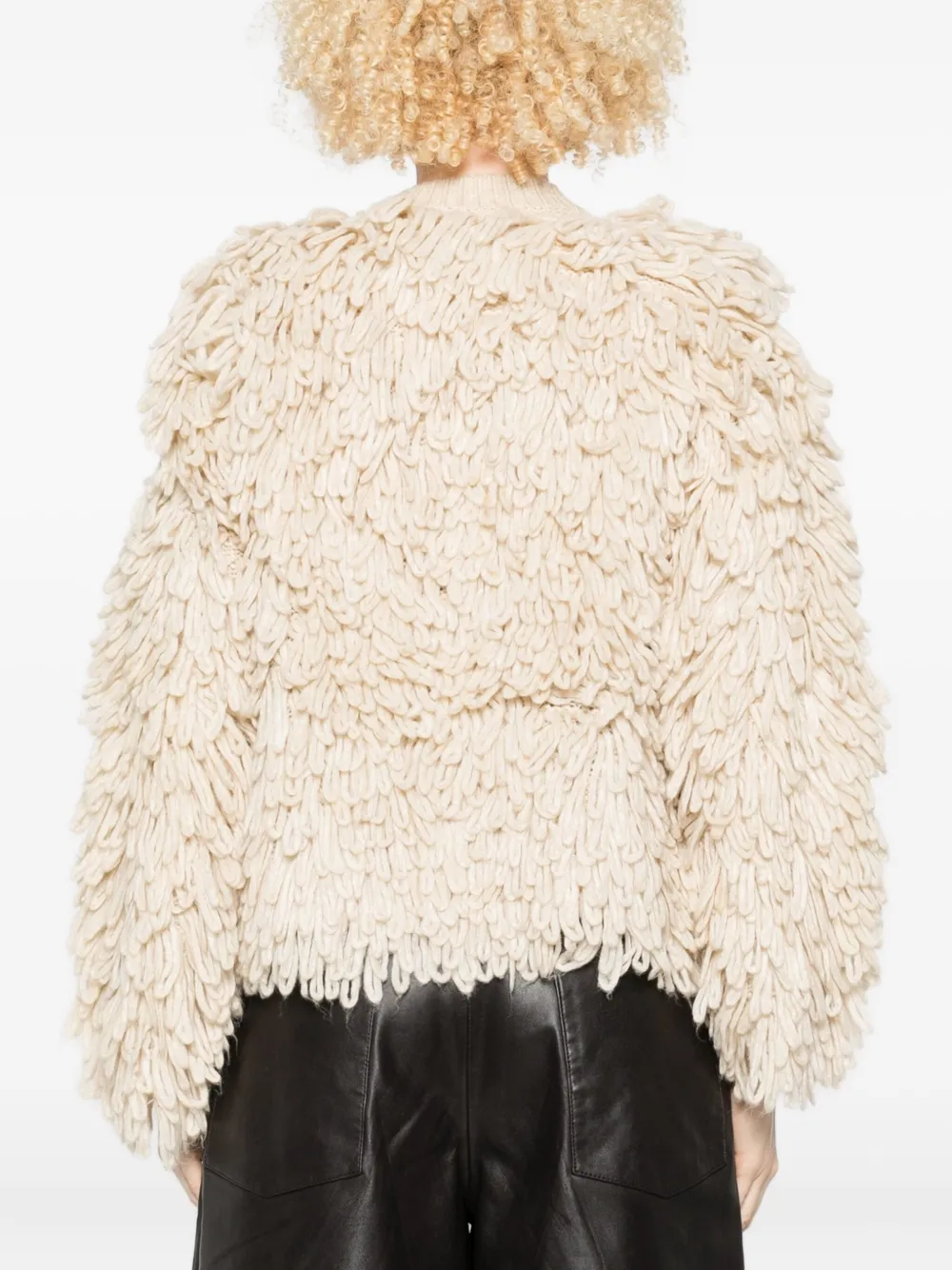 Liu •jo Textured Knit Jacket With Contrast Button Closure In Multi