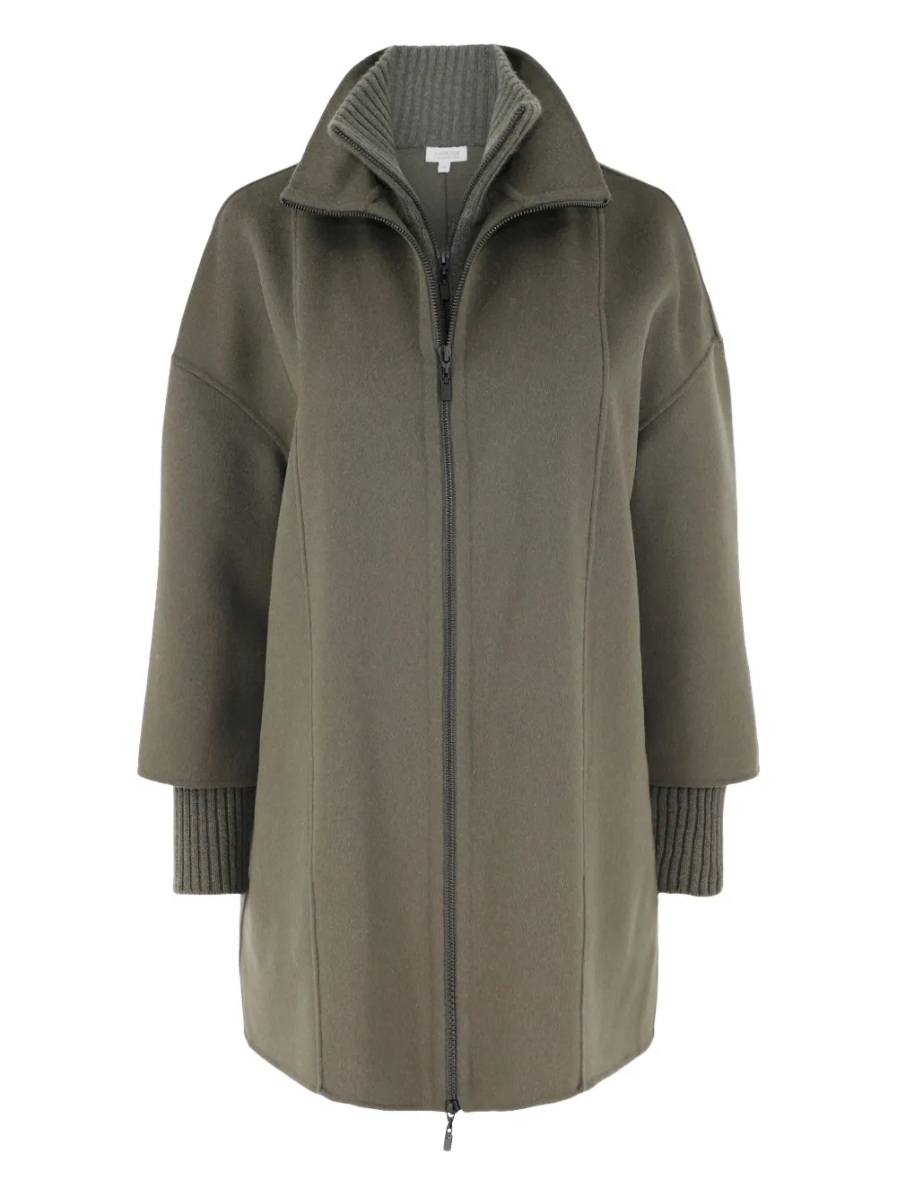 Kinross Cashmere knit-insert zip coat | Green | Image 1
