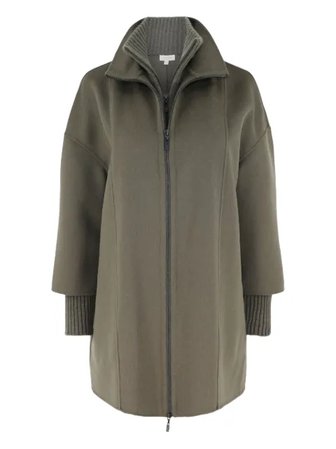 Kinross Cashmere knit-insert zip coat