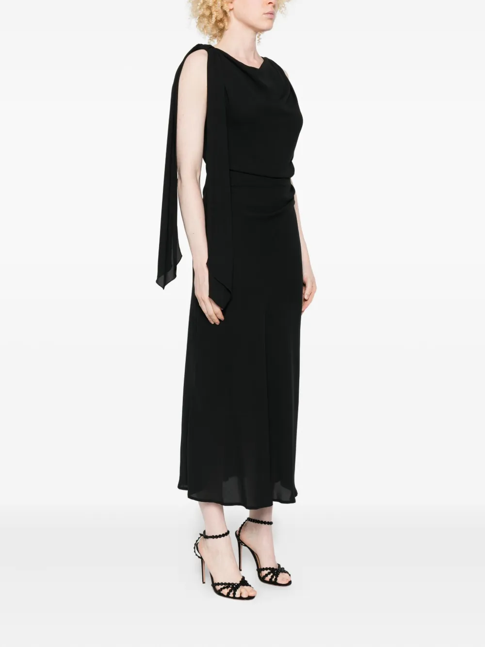 IMPERIAL Mini-jurk met gedrapeerde hals Zwart