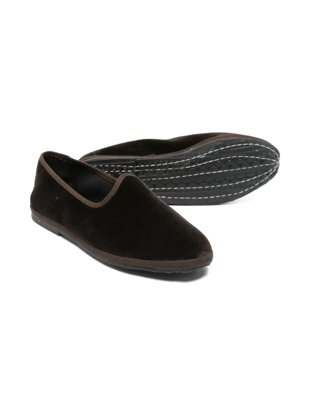 Il Gufo velvet almond loafers - Bruin